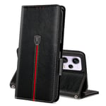 Case for Xiaomi Poco X5 Pro, Magnetic Leather Wallet Card Slots Poco X5 Pro 5G Phone Case, Flip Silicone TPU Bumper Protective Cover with Kickstand, Shockproof Book Case for Xiaomi Poco X5 Pro Black