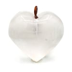 Heart-Shaped Pendant Selenite -- 3 Cm