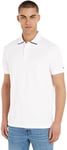 Tommy Hilfiger Men Short-Sleeve Polo Shirt Regular Fit, White (White), XXL