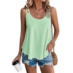 SEDEX Womens Tops, Summer Tops for Women UK Ladies Sleeveless Vests Round Scoop Neckline Swing Vest Tops Loose Fit Tanks Casual Tees Spaghetti Strap Camisole（Mint Green,XXL）