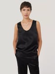 Jigsaw Bonded Satin Vest Top, Black