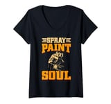 Womens Spray Paint Soul Painter V-Neck T-Shirt