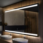 Moderne Miroir avec led Illumination Salle de Bain 120x70 cm sur Mesure led Lumineux Miroir avec Éclairage intégré Interrupteur Tactile LED009