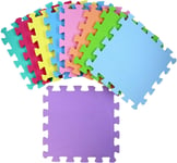 Pack of 9 Foam Play Mats - Interlocking 29 x 29cm Baby Play Mat, Multi Coloured