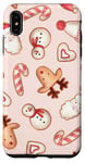 Coque pour iPhone XS Max Mignon rose pastel renne Père Noël sucre d'orge de Noël