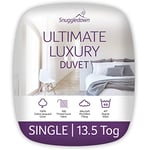 Snuggledown Ultimate Luxury Hotel Single Duvet - 13.5 Tog Warm Winter Premium Quilt Ideal for Cold & Chilly Nights - Jacquard Cotton Cover, Hypoallergenic, Machine Washable, Size (135cm x 200cm)