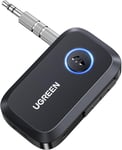 Récepteur Bluetooth 5.4 Jack Adaptateur Jack Voiture Aux Avec Micro Intégré Appels Mains Libres, Enceinte Casque Filaire, Câble Jack Inclus (Noir)[VID065230]