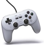 8Bitdo Pro 2 Manette Filaire USB pour Nintendo Switch, PC, macOS, Android, Steam & Raspberry Pi (Grey Edition)