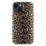 Burga Coque pour iPhone 14 Antichoc Léopard Élégant Bords Surélevés Noir