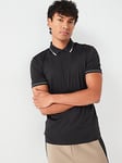 BOSS Paul Pro Slim Fit Polo Shirt - Black, Black, Size 2Xl, Men