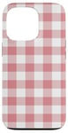 iPhone 13 Pro Pink Gingham Pattern - Coquette Aesthetic Case