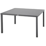 Table de jardin carrée Piazza graphite 8 places en aluminium traité époxy - Hespéride