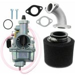 VM22 26mm Förgasarkit för Mikuni Dirt Bike Insugningsrör 110cc 125cc 140cc Lifan YX, Modell: Silver