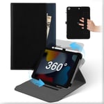 Coque Pour Ipad 9e Gén 2021/8ème Gén 2020/7ème Génération 2019 10.2 Pouces, Housse Cuir Support Rotative 360°Et Amovible Avec Porte-Crayon&poche, Flip Etui Veille/Réveil Automatique Noir Bleu