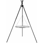 Cookking - Barbecue Grille de Cuisson suspendu tipi sur Trépied 210 cm ð en acier inox 60 cm