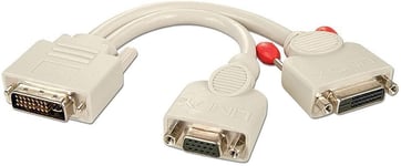 LINDY DVI-I Male to DVI-D Female + VGA Female Splitter Cable