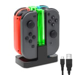 Usb Chargeur Compatible Avec 4*Joy Con Pour Switch & Oled Model, Support De Station De Charge Pour Manettes Avec Led Indicateur