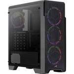 AEROCOOL Boitier Moyen Tour ATX Ore-G Saturn V2 RGB avec panneau vitré (Noir) - Neuf