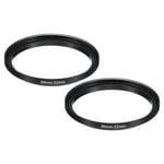 49mm-52mm Metal Step Up Ring, 2 Pcs Camera Lens Filter Adapter Ring Black