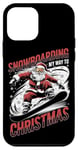 Coque pour iPhone 12 mini Snowboard My Way to Christmas Santa Snowboarder