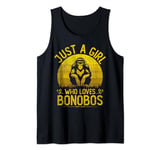 Vintage Bonobos, Just A Girl Who Loves Bonobos Girls Kids Tank Top
