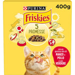 Purina Friskies Croquettes pour Chats Adultes avec Boeuf, Poulet et légumes, 20 boîtes de 400 g