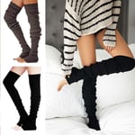 Benvärmare High Knee Sox Knit Crochet Boot Socks Leggings svart - high quality svart