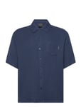 Enzi Seersucker Ss Shirt Navy Daily Paper