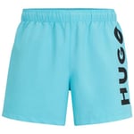 Maillots de bain BOSS  SHORT DE BAIN  BLEU ENTIÈREMENT DOUBLÉ AVEC LOGO VERTICA