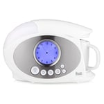 Swan STM200N Teasmade with LCD Analogue Clock Light, Rapid Boil and Alarm, 600ml, 850W, White