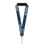 Buckle Down Unisex-Adult's Lanyard-1.0-Kingdom Hearts Shadow Poses2 Navy Blue/Black Key Chain, Multicolor, One Size