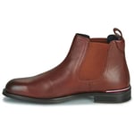 Tommy Hilfiger Men’s Leather Chelsea Boots, Brown (Winter Cognac), 10