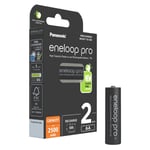 2 X Panasonic Eneloop PRO AA Piles Rechargeables 2500mAh Ni-MH BK-3HCDE/2BE