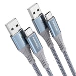 ANMIEL USB C Cable 2M+2M USB C Charger Cable 3A Fast Charging,Nylon Braided USB A to Type C Charger Cable for Samsung Galaxy Note 20 10/10+ Plus/9/8 S10 S10E S21 S20 S9 S8,A10e A20 A40 A50 A70