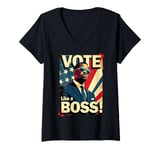 Womens Vote Like a Boss Democrat Votes Election V-Neck T-Shirt