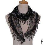 Hollow Tofs Scarf Mode Spets Triangel Bredd Scarf Dam Grac black one-size