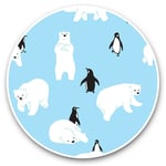 2 x Vinyl Stickers 10cm - Blue Polar Bear Penguin Winter Ice  #44385