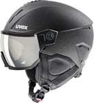 uvex Instinct Visor - Casque de Ski pour Hommes et Femmes - avec Visière - Réglage de la Taille Individuel - Black Matt - 60-62 cm