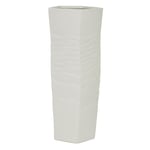 Deco 79 Vase Contemporain Blanc en céramique, 16 x 6 x 6 cm, Moyen