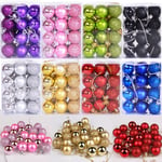 24Pcs Christmas Balls Ornament Plastic Christmas Tree Gold Red Pink Ball Pendant Hanging Decor Christmas Decoration 2023 Navidad