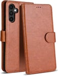 Case Collection for Samsung A05s Phone Case - Leather Folio Flip Kickstand Shockproof Cover with RFID Blocking Card Slots Wallet for Samsung Galaxy A05s Case Brown