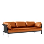 HAY - Can 3 Seater - Black Base - Black Canvas - Cat.6 - Sense Cognac - Sofaer - Ronan & Erwan Bouroullec - Brun