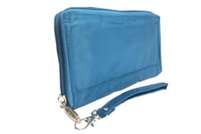 Big Skinny Women's Panther Clutch Slim Wallet, Holds Up to 40 Cards, Ocean Blue