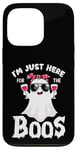 Coque pour iPhone 13 Pro Mignon et drôle Halloween I'm Just Here For The Boos Women Ghost