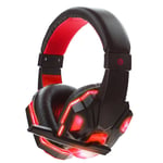 2021 nouveau casque de jeu casque avec lumiere LED micro stéréo écouteurs basses profondes pour PC ordinateur Gamer ordinateur portable Auriculares-rouge