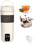 Chaudière de Voyage électrique,Chauffe-eau Portable de Voyage de 350 ml pour Café,Thé,Soupe au Lait,Chauffe-eau de Voyage en Acier Inoxydable 304 avec écran LCD et Protection Automatique(Q143)