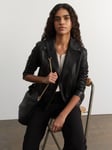 Gerard Darel Nadege Leather Biker Jacket, Black