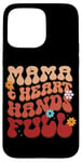 iPhone 15 Pro Max Mama Heart Hands Full Retro Floral Typography Case