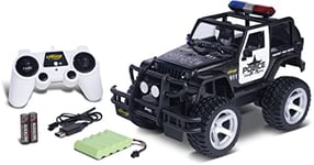 Carson 500404267 1:12 Jeep Wrangler Police 2.4G 100% RTR - Voiture télécommandée, véhicule RC, Piles et radiocommande incluses,Voiture télécommandée pour Enfants, Voiture RC