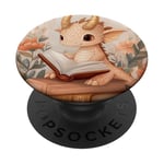 Dragon lit un livre | Cottagecore | Bookworm Bookish PopSockets PopGrip Interchangeable